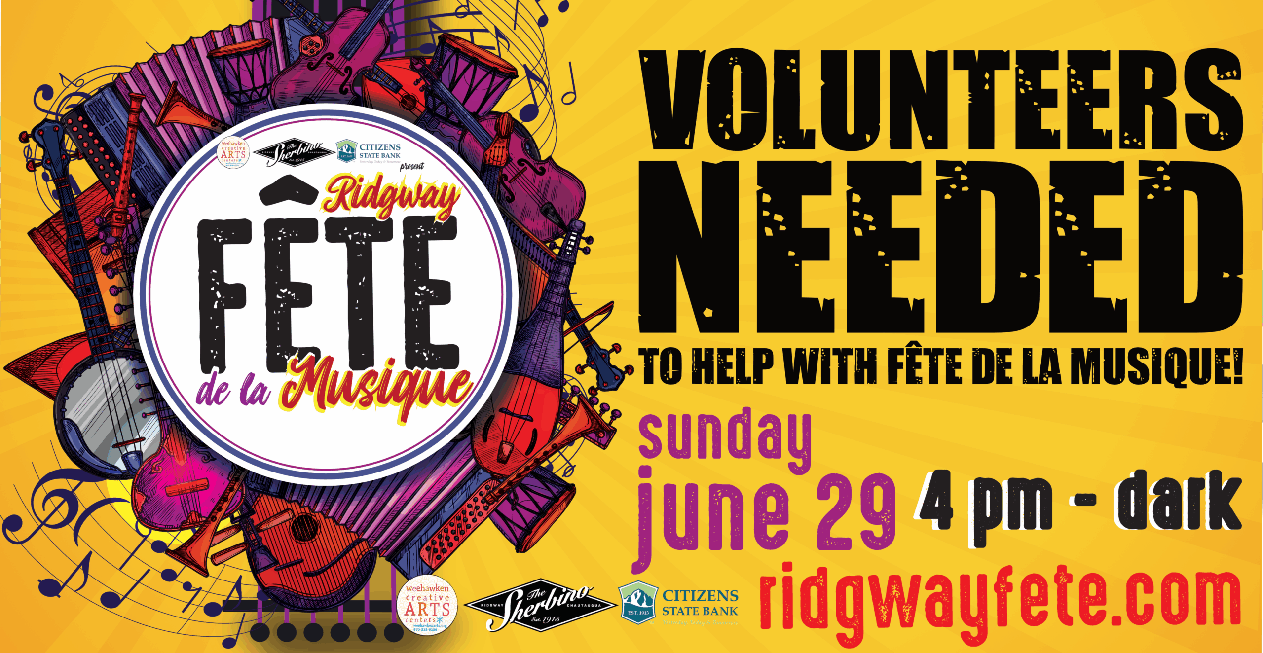 volunteers needed for fete de la musique